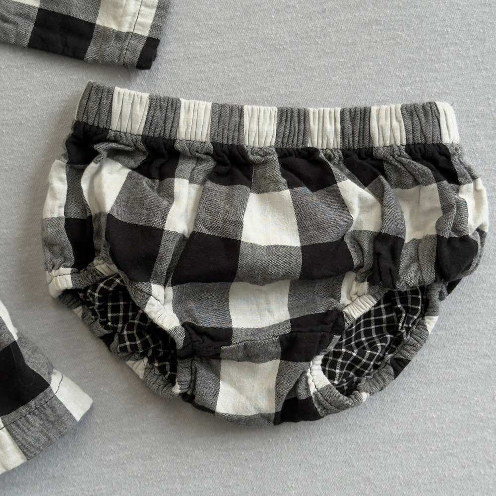 Tea Collection Plaid Flannel Dress‎ & Bloomers Set 12-18 Months Outfit - Picture 7 of 13
